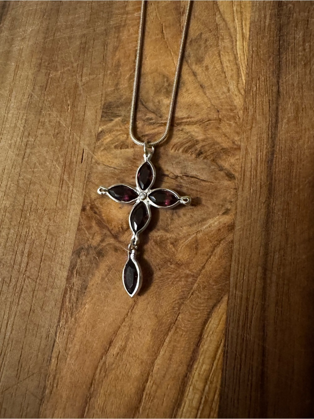 Sterling Silver amethyst Cross Pendant Necklace